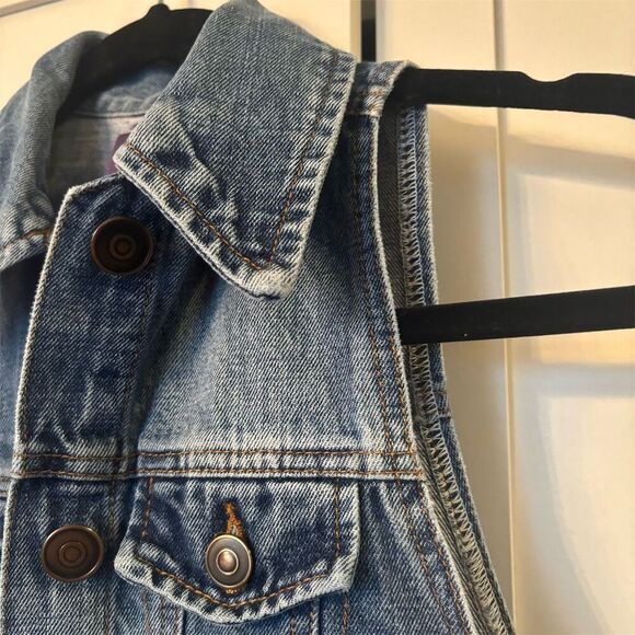 Women's Denim Vest Jacket Small Blue Button-Up Casual - Picture 2 of 9